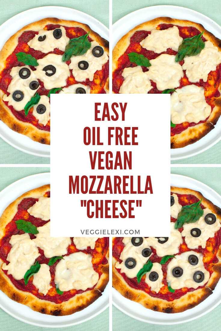 Vegan Pizza with Easy Oil Free Cashew Mozzarella and Olives