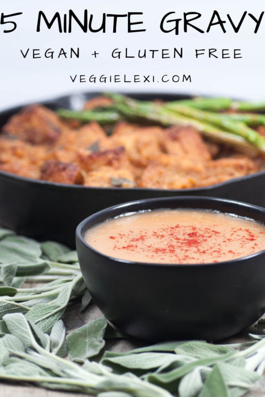 5 Minute Vegan and Gluten Free Gravy - Made with Vegetable Bouillon and Oat Flour - by Veggie Lexi