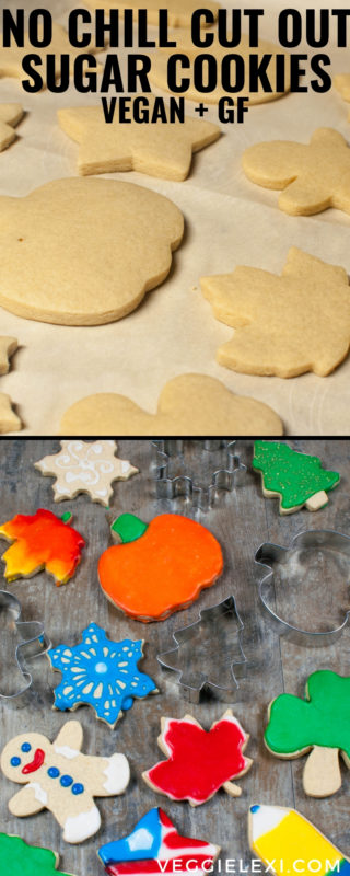 Vegan and Gluten Free - No Chill Cut Out Sugar Cookies - by Veggie Lexi