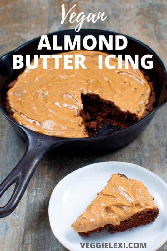 Decadent vegan and gluten free almond butter icing that's just sweet enough.  Completely creamy, savory, and delicious.  -by Veggie Lexi