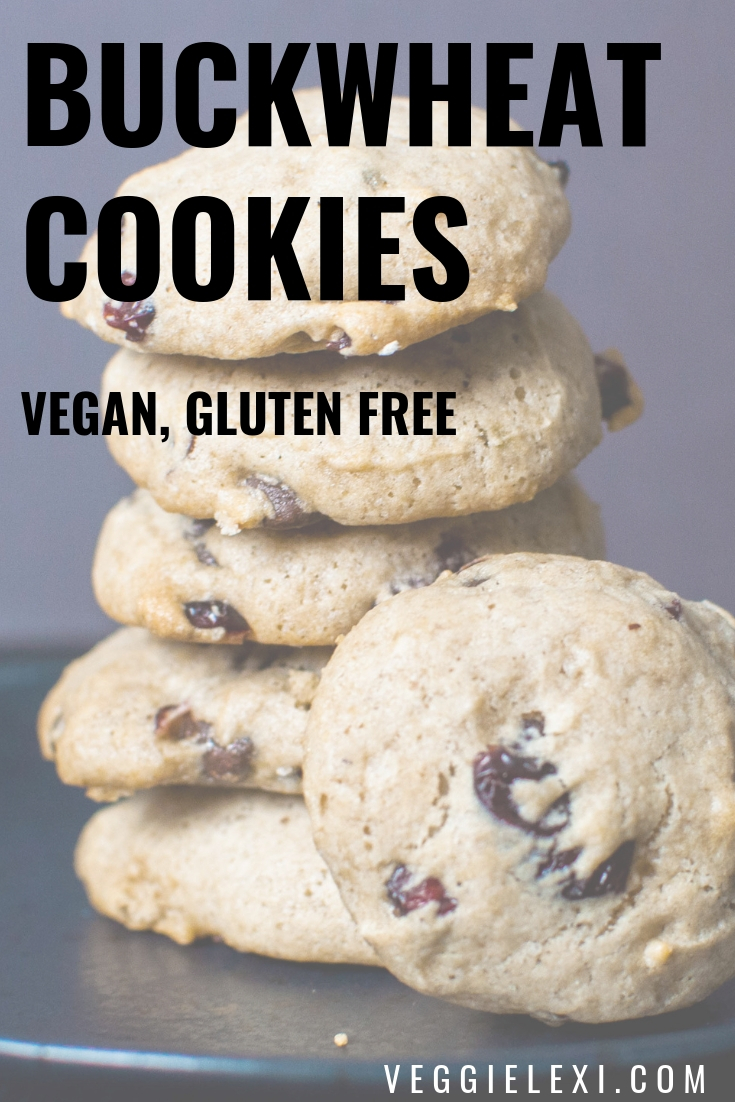 Vegan and Gluten Free Chocolate Cranberry Buckwheat Cookies - by Veggie Lexi