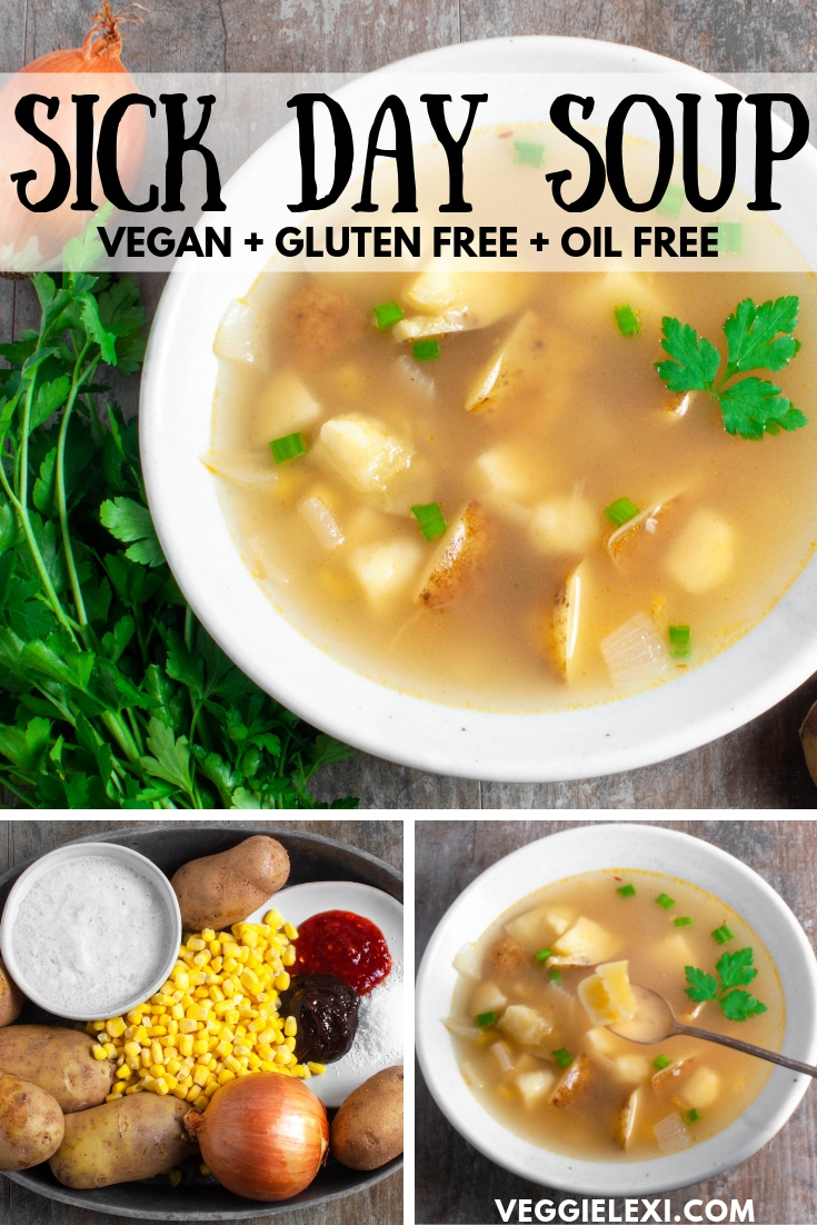 This vegan and gluten free soup is the perfect soup to help you feel better on a sick day. It's delicious, easy, fast, and full of simple healthy foods. #veggielexi #soup #vegansoup #veganrecipes #glutenfreerecipes - by Veggie Lexi