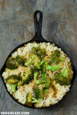 Delicious, easy, dump and bake broccoli casserole. Vegan and gluten free, but still delicious, cheesy, and so savory! - by Veggie Lexi