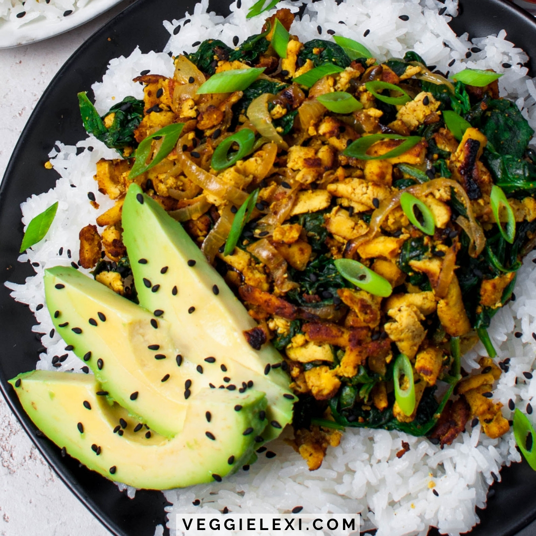 Shredded Curry Tofu with Spinach Veggie Lexi