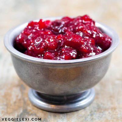 Vegan Cranberry Sauce Made with Orange Juice and Lemon Juice - by Veggie Lexi