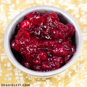 Vegan Cranberry Sauce Made with Orange Juice and Lemon Juice - by Veggie Lexi