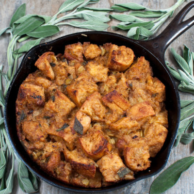 Vegan Sourdough Sage Stuffing.