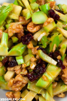 This delicious salad is the perfect way to use up leftover broccoli stems! No need to throw them away when they make a wonderful salad. - by Veggie Lexi