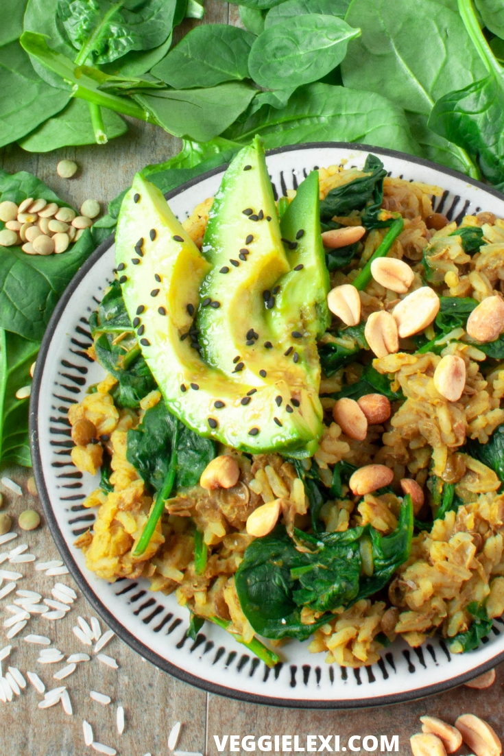 This delicious one pot meal fills you up without breaking the bank! At only $0.29/serving, the price can't be beat. This vegan and gluten free meal makes the perfect easy weeknight dinner. #veggielexi #veganrecipes #vegandinner #veganfood - by Veggie Lexi